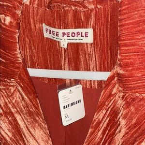 Free People Daria Crinkle Velvet Blazer Coat